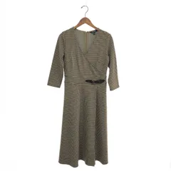 LAUREN RALPH LAUREN ローレンラルフローレン カシュクールワンピース サイズ:M 千鳥格子/ブラックラベル    ブラウン レディース / 240001179086