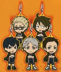 【中古】ストラップ(キャラクター) 影山＆月島＆山口＆菅原＆澤村 飛べ烏野ラバストセット(5個セット) きゅんキャラいらすとれーしょんず 「一番くじ ハイキュー!!～英雄豪結!!～」 F賞