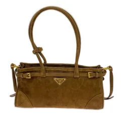 PRADA スウェード ボニー2WAYバッグ ブラウン
