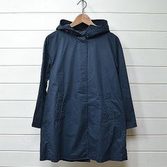 マッキントッシュ 紺色ネイビー フード付きステンカラーコート 36