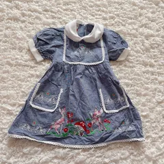 ヴィンテージ　キッズ　ベビー　ワンピース　刺繍　イタリア製