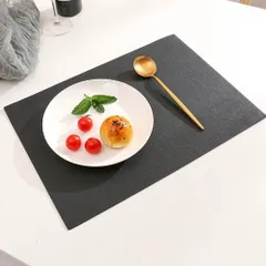＜在庫処分＞ 長方形 テーブルマット ブラック 1枚 撥水 防油 耐熱 食卓マット コースター兼用  bu1
