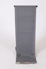 夏銘仙反物　新品　ブルーグレー　幾何学模様　絣