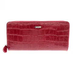 BARCOS バルコス ラウンドファスナー長財布  クロコ型押し/レザー/    ボルドー レディース / 240001193372