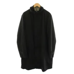 バーバリー ロンドン BURBERRY LONDON ナイロンコート ロング 中綿ライナー付き 裏地ノバチェック アウター ジップアップ L 黒 /YM ■ECE003