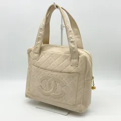 CHANEL シャネル ココマーク マトラッセ ハンドバッグ レザー ベージュ ゴールド金具 4番台 1997年 フランス製【中古】Cランク　2_270