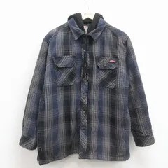 L/古着 ディッキーズ 長袖 ジャケット パーカー メンズ コットン 紺 内側キルティング 26feb02