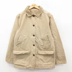 古着 エルエルビーン 長袖 ハンティング ジャケット レディース 襟コーデュロイ ベージュ系26feb03