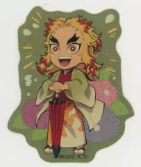 【中古】シール・ステッカー 煉獄杏寿郎(2020/梅雨) 全みにきゃらイラストメタリックステッカー 「劇場版 鬼滅の刃 無限列車編 上映四周年記念 炎柱・煉獄杏寿郎カフェ×ufotable Cafe×マチ★アソビCAFE×ufotable DINING×ufo