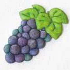 ワッペン ふくらむアップリケ ブドウ H458-413 ハマナカ 【KY】 アイロン接着 アップリケ