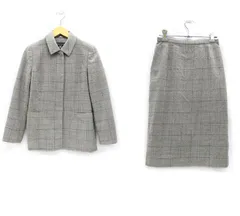 Burberrys バーバリーズ/チェック柄 スーツセットアップ/サイズ5 ステンカラー ジャケット スカート グレー系 長袖/レディース/FB1865