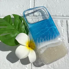 NO.101【レジンアート】iPhone17proケース/海/マイカパウダー/携帯ケース