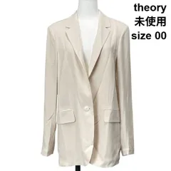 ◇ 未使用 セオリー theory パウダークレープ テーラードジャケット  シングルブレスト オフホワイト 白 00 XS～S 5号 レディース S6C365