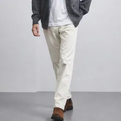 日本製 UNITED ARROWS ユナイテッドアローズ オーガニックコットン コーデュロイ スリムパンツ ストレッチ 無地 オフホワイト メンズ L 1114-243-8184のサムネイル