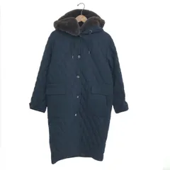 nano universe ナノユニバース ×西川ダウン キルティングフーディ―コート サイズ:38     ネイビー レディース / 240001193892