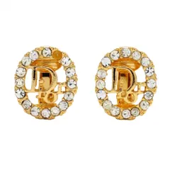 クリスチャン・ディオール(Christian Dior) クリスチャンディオール イヤリング ディオール オーバル GPメッキ ラインストーン ゴールドレディース P2427232