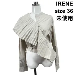 ◇ 未使用 アイレネ IRENE Pleated Sash Shirt シャツ ブラウス トップス 長袖 プリーツ グレー コットン混 36 S 7号 レディース S6C347のサムネイル