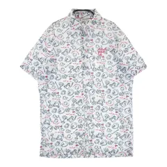 サイズ：L AND PER SE アンパスィ  半袖ポロシャツ 総柄 ホワイト系 [240101609215] ゴルフウェア メンズ ストスト