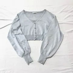 オリーブデオリーブ　OLIVEdesOLIVE　長袖カーディガン　薄手　ショート丈カーディガン　ニットカーディガン　水色　ライトブルー　フリーサイズ　春服　送料無料✨