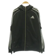 アディダス adidas トラックジャケット ジャージ フード付き O 黒 ブラック /SS ■OS ■ECD002