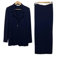 LEONARD(レオナール) スカートスーツ レディース - ネイビー 3点セット/肩パッド