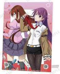 【中古】アクリルスタンド・アクリルパネル 戦場ヶ原ひたぎ＆牧瀬紅莉栖 描き下ろし コラボイラストver. A6アクリルパネル 「＜物語＞シリーズ×STEINS;GATE」