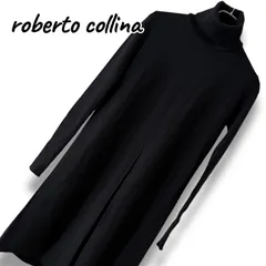 roberto collina ロベルトコリーナ ブラック レディース ワンピース ひざ丈ワンピース ロングワンピース ニットワンピース 長袖 タートルネック ハイネック エレガント【Sサイズ相当】0001223OCのサムネイル