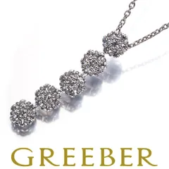 ダイヤ ダイヤモンド 0.71ct フラワー 5P ネックレス K18WG #181972 大幅値下げ品