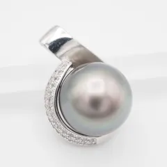 R671 黒蝶真珠 パール ペンダント トップ デザイン シルバー チャーム ヘッド 6月誕生石