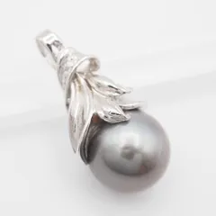 R656 黒蝶真珠 パール SILVER刻印 ペンダント トップ デザイン シルバー チャーム ヘッド 6月誕生石