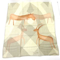 美品 HERMES ミニスカーフ プチカレ 動物 アニマル柄 ポケットチーフ