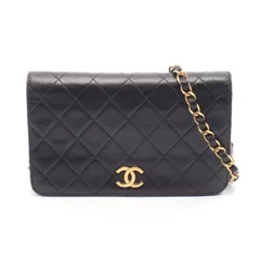 シャネル CHANEL ショルダーバッグ ミニマトラッセ フルフラップ ブラック ラムスキン（羊革） ミニマトラッセ プッシュロック チェーンショルダー レディース
