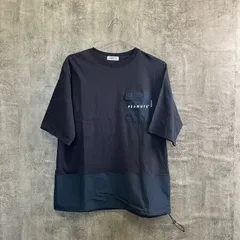 【T-742】PEANUTS ピーナッツ Tシャツ L ブラック ポケット付き 切替デザイン メンズ 半袖 スヌーピー キャラクターTシャツ 古着
