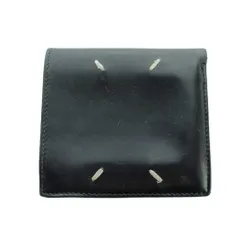 マルタンマルジェラ 11 Martin Margiela 11 二つ折り財布 ウォレット 四つタグ レザー ロゴ 黒 ブラック ■GY11 /MQ