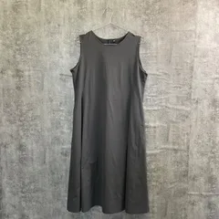 【T-743】ユニクロ UNIQLO ノースリーブ ロングワンピース 黒 ブラック Aライン 大きいサイズ3XL レディース シンプル 無地 春夏 ゆったり