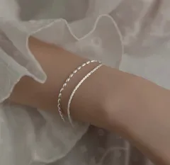 2連　シルバー　ブレスレット