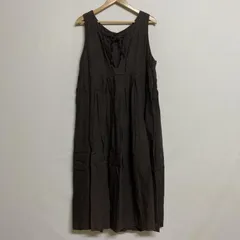 ネストローブ nest Robe リネン バックボタン リボン ノースリーブ フレアワンピース 01123-2047 レディース 表記無し ISItems【USED】【古着】【中古】50111136
