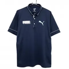 【美品】プーマ 半袖ポロシャツ ネイビー ロゴ メンズ XXL ゴルフウェア 大きいサイズ PUMA
