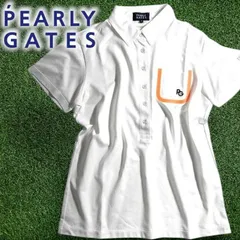 PEARLY GATES パーリーゲイツ ゴルフ シルケットバイオ加工 パッチポケット ヘリンボーン織り ストレッチ 半袖 ポロシャツ ゴルフウェア レディース 055-2260612 定価1.9万 ホワイト オレンジ▲022▼50612w03