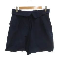 ジャーナルスタンダード JOURNAL STANDARD ショートパンツ ハーフ 麻 リネン 40 紺 ネイビー 無地 ラップウエスト /IL ■GY66