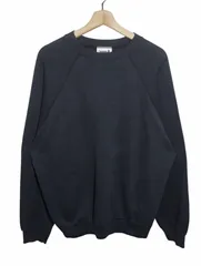 80s USA製 H. Wolf & Sons 無地 ラグランスウェット 黒 XL フェードのサムネイル