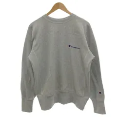 チャンピオン CHAMPION 美品 REVERSE WEAVE スウェットシャツ 長袖 グレー L クルーネック ロゴ刺繍 /IL ■GY66