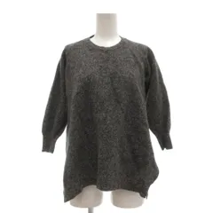 マカフィー MACPHEE トゥモローランド 美品 ニット セーター ウール カシミヤ混 1 グレー ラウンドネック 七分袖 /NL ■ECG001