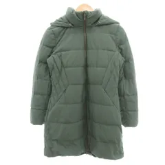 ランズエンド LANDS' END 美品 ダウンコート M 緑 グリーン キルティング 裏ボア ミドル ハーフ丈 /SJ ■GY66