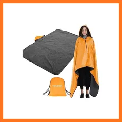 【新品】 DUKUSEEK キャンプブランケット140x200cm大判マルチブランケット 300GSMフリース＆210D防水 防寒防風コンパクトトラベルブランケット 公園遠足レジャーシート 防災サバイバル毛布 アウトドア 登山 バックパッキング 釣り 車中 0