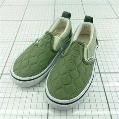 ◇ Θ バンズ VANS スリッポン V8565 GQUILT キルティング グリーン系 16cm キッズ E  【1602130001613】