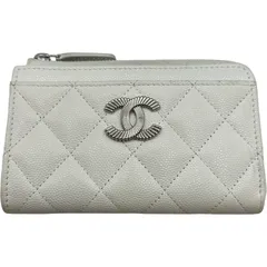 シャネル CHANEL マトラッセ フラグメントケース AP4336 ホワイト キャビア レディース コインケース