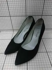 ◇ Θ 銀座かねまつ AQUA BELL KN 23.5cm ブラック系 スエード パンプス レディース E  【1602190005200】