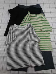 ◇ Θ エフオーキッズ F.O.KIDS ボーダーTシャツ＆パンツセット Fサイズ E  【1602240008137】