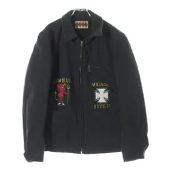weirdo ウィアード 16AW バックロゴ刺繍 ウール ジップアップジャケット ブルゾン チャコール WRD-16-AW-05 weirdo (ウィアード) 16AW バックロゴ刺繍 ウール ジップアップ
